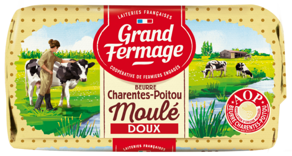 Beurre moulé doux, AOC Charentes Poitou,GRAND FERMAGE,la plaquette de 250g