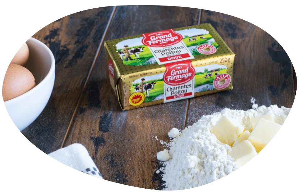 Beurres CharentesPoitou AOP doux et demisel Grand Fermage