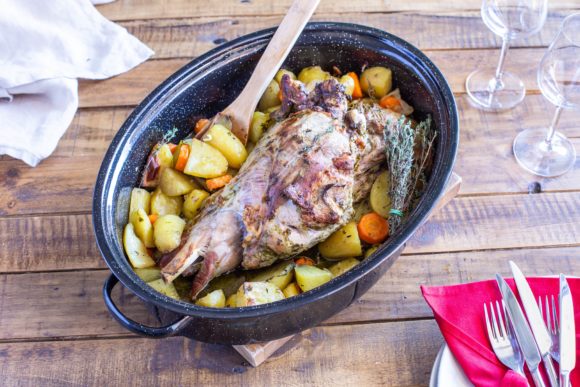 Leg of lamb with herb butter