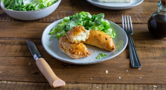 Leek and Crémeux du Poitou cheese turnovers