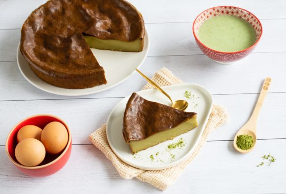 Flan au thé matcha