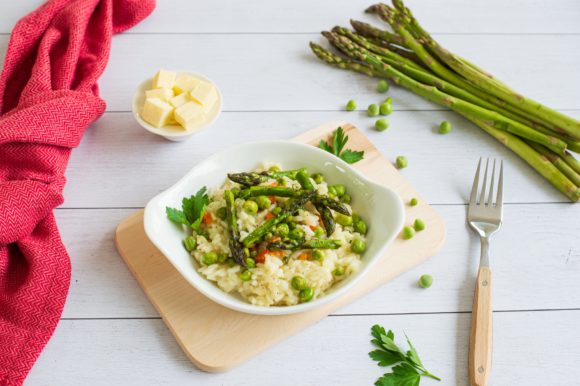 Asparagus and pea risotto recipe