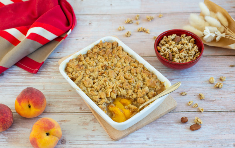 reicpe-Peach-muesli crumble-organic-moulded-butter-unsalted-grand-fermage