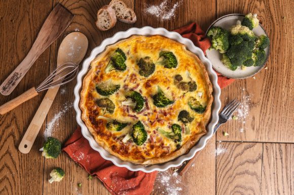 Quiche aux brocolis et aux lardons