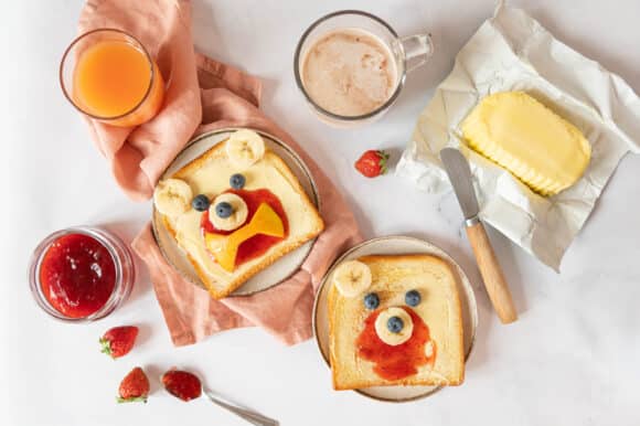 Petit déjeuner enfant – Tartines animaux