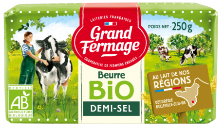 Beurre BIO demi-sel au lait de nos régions