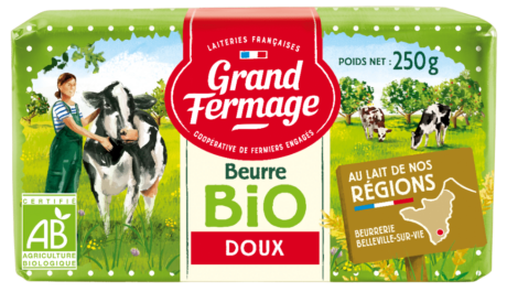 Beurre BIO doux au lait de nos régions