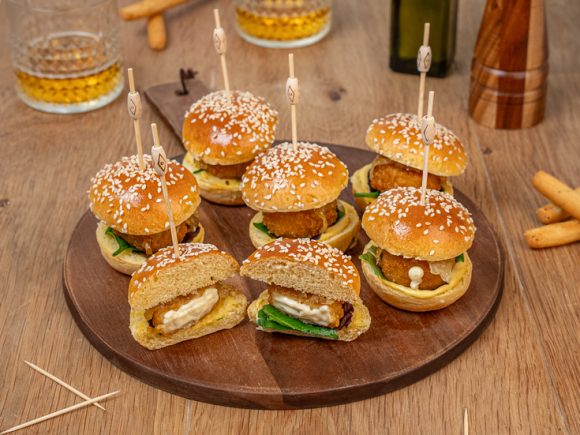 Mini burgers panés