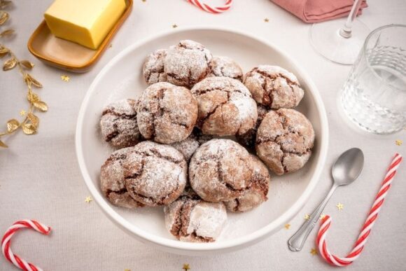 Crinkles au chocolat et écorces d’oranges confites