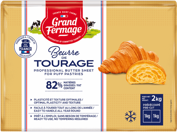 Frozen 82% Butter Sheet 2kg Grand Fermage