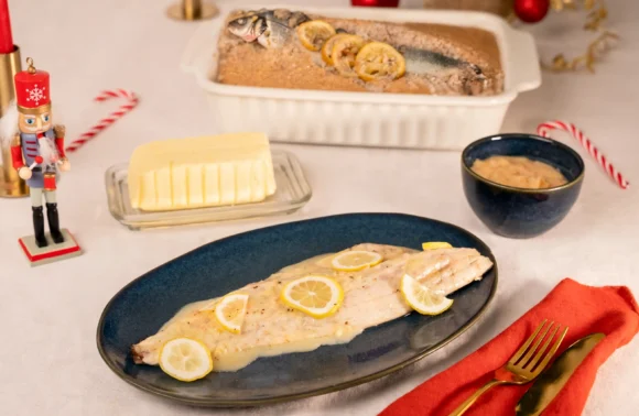Bar en croûte de sel et sauce au beurre blanc